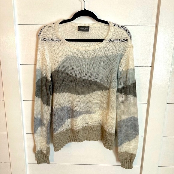 Wooden Ships Sweaters - WOODEN SHIPS S/M Paola Buendia mohair wool neutral landscape boho knit sweater